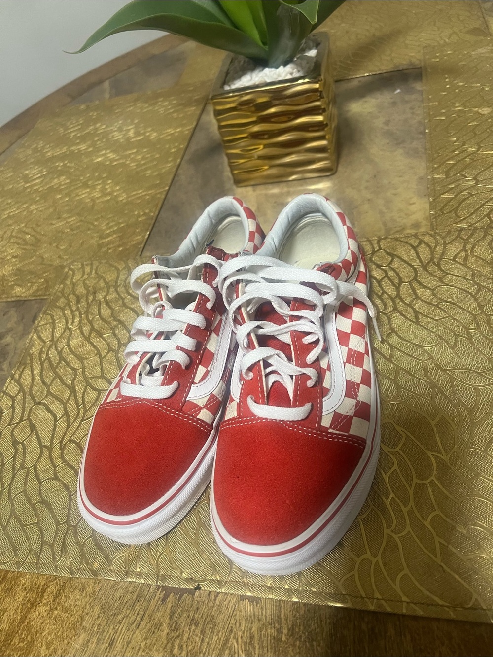 Red Checkerboard Vans